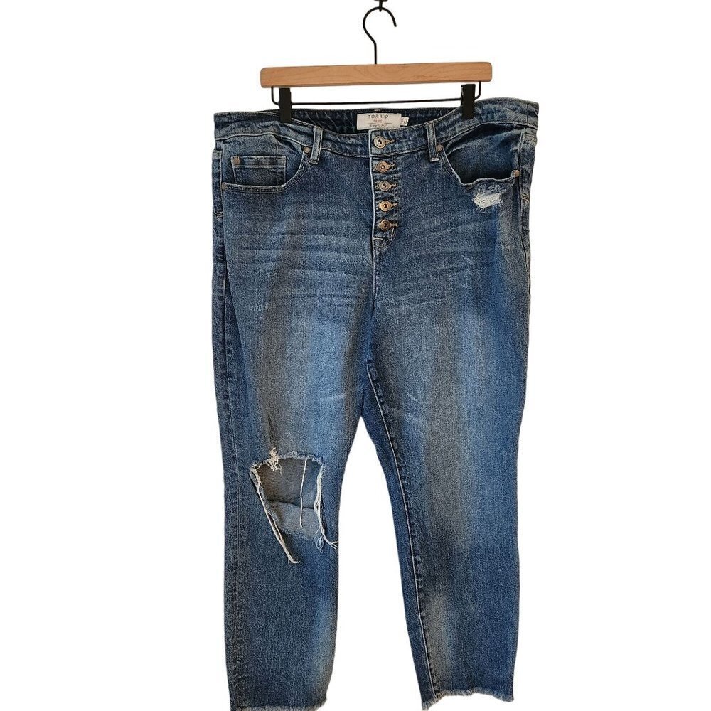Torrid Denim High-Rise Straight Jeans Button-Fly Medium Wash Women's Size 18
